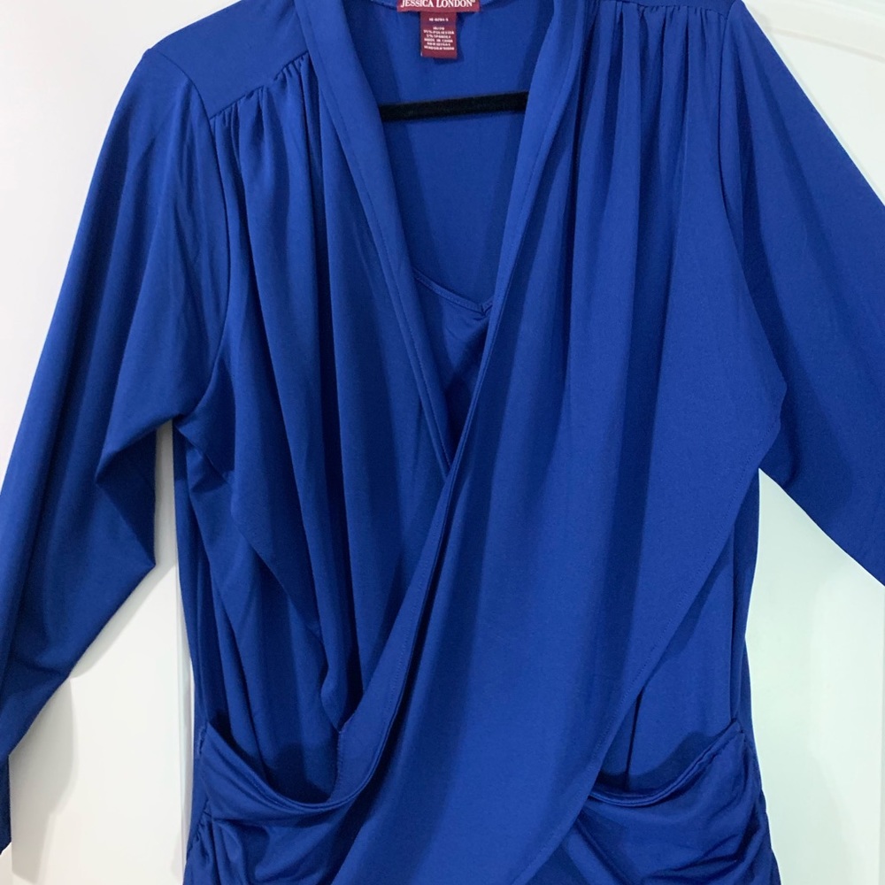 Plus Size Jessica London Blue Top-Very Flattering